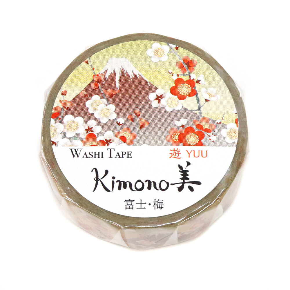 Kimono Yuu Series Gold Foil Washi Tape - Fuji and Ume