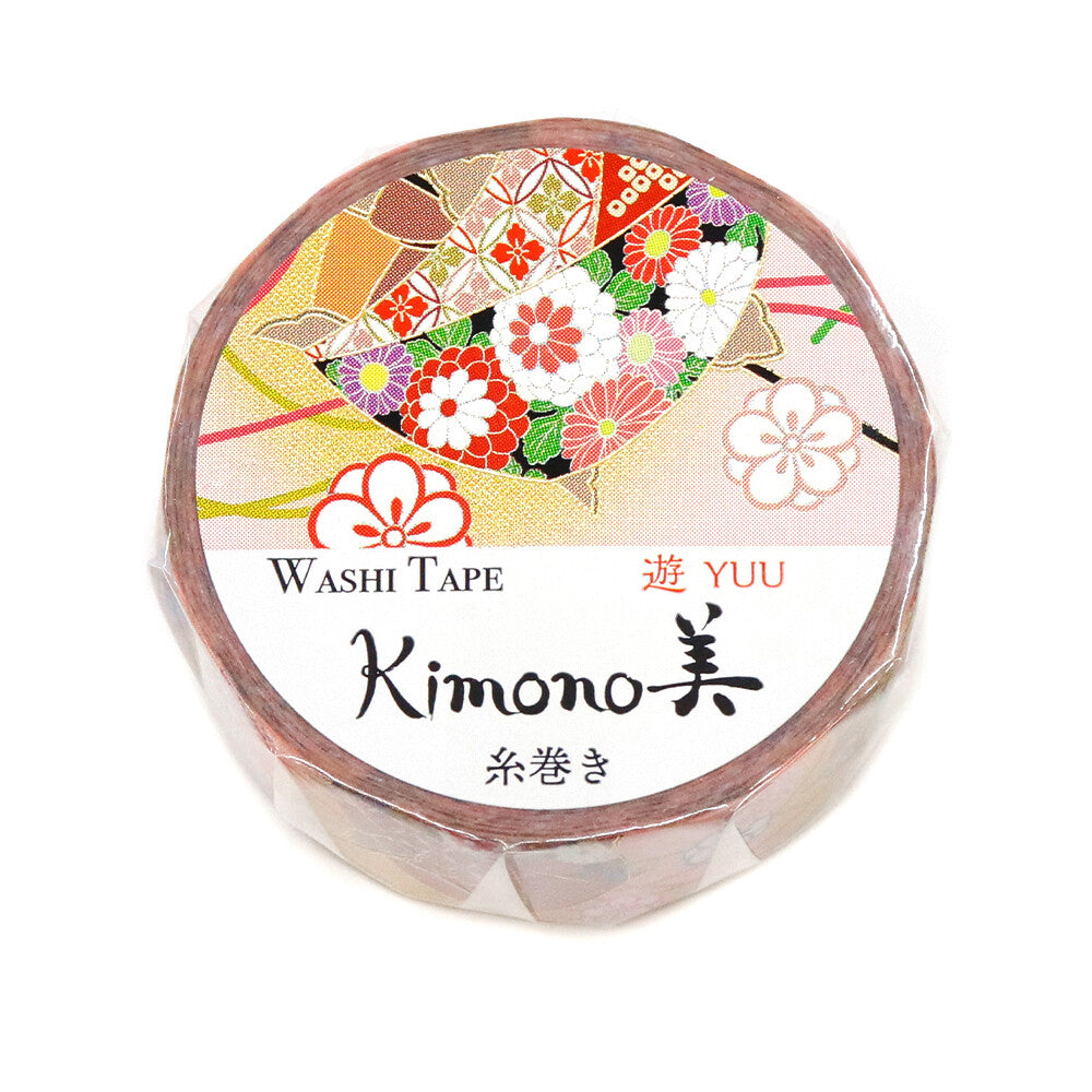 Kimono Yuu Series Gold Foil Washi Tape - Thread-wrapped