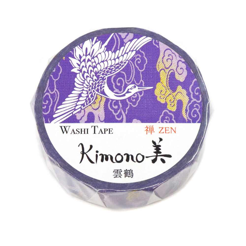 Kimono Zen Series Gold Foil Washi Tape - Clouds and Cranes