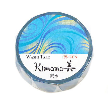 Kimono Zen Series Gold Foil Washi Tape - Flowing water