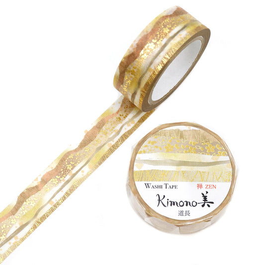 Kimono Zen Series Gold Foil Washi Tape - Michinaga