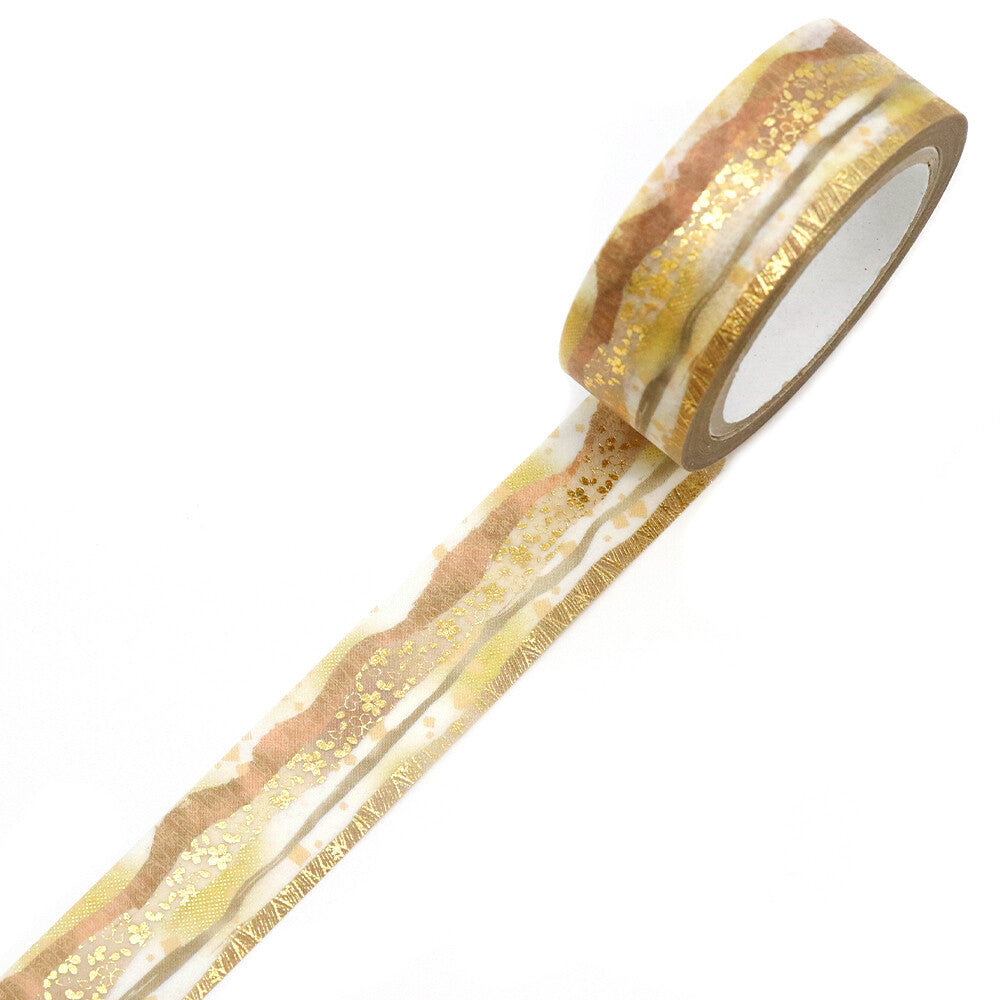 Kimono Zen Series Gold Foil Washi Tape - Michinaga