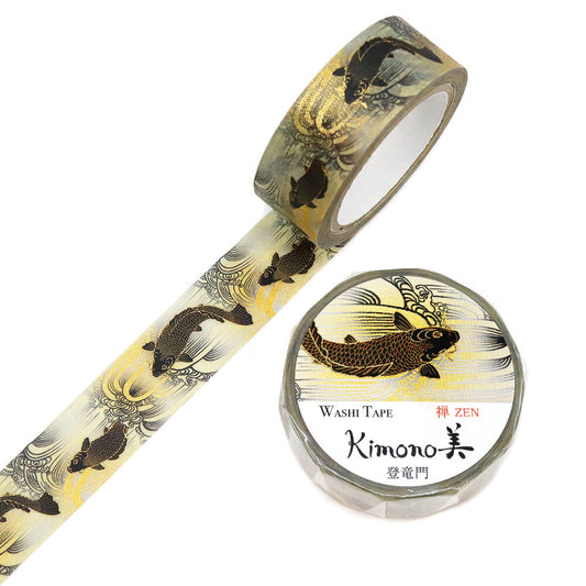 Kimono Zen Series Gold Foil Washi Tape - Touryuumon