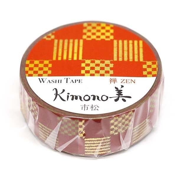 Kimono Zen Series Gold Foil Washi Tape GR-3003 Checkered Pattern
