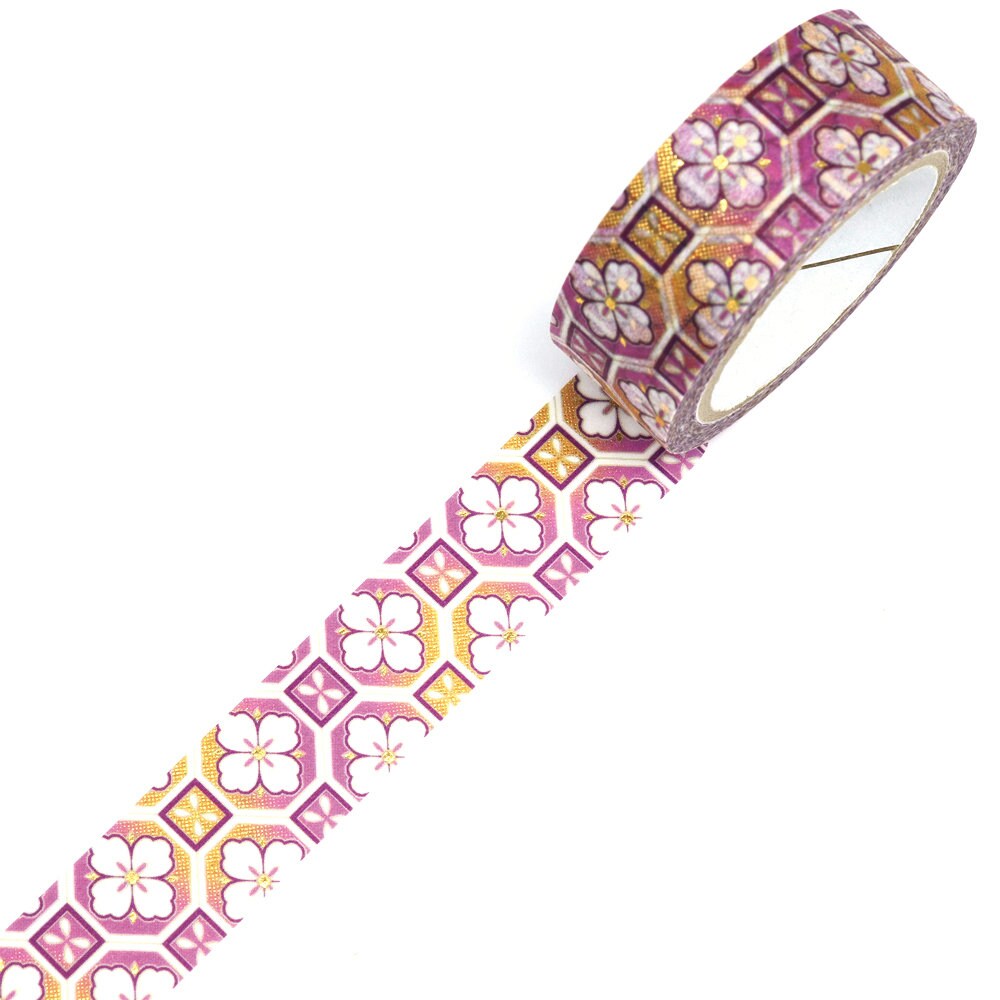Kimono Zen Series Gold Foil Washi Tape GR-3035 Flower Syokko