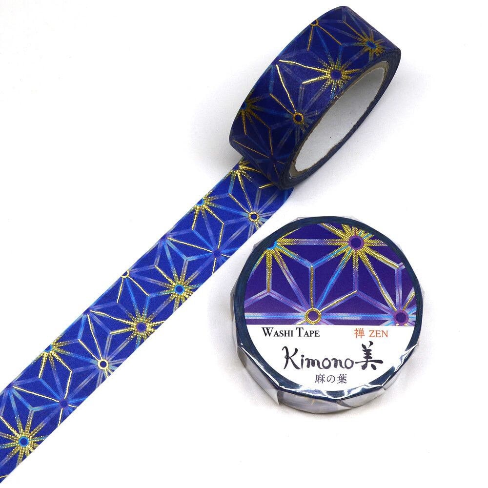 Kimono Zen Series Gold Foil Washi Tape GR-3029 Hemp Leaf