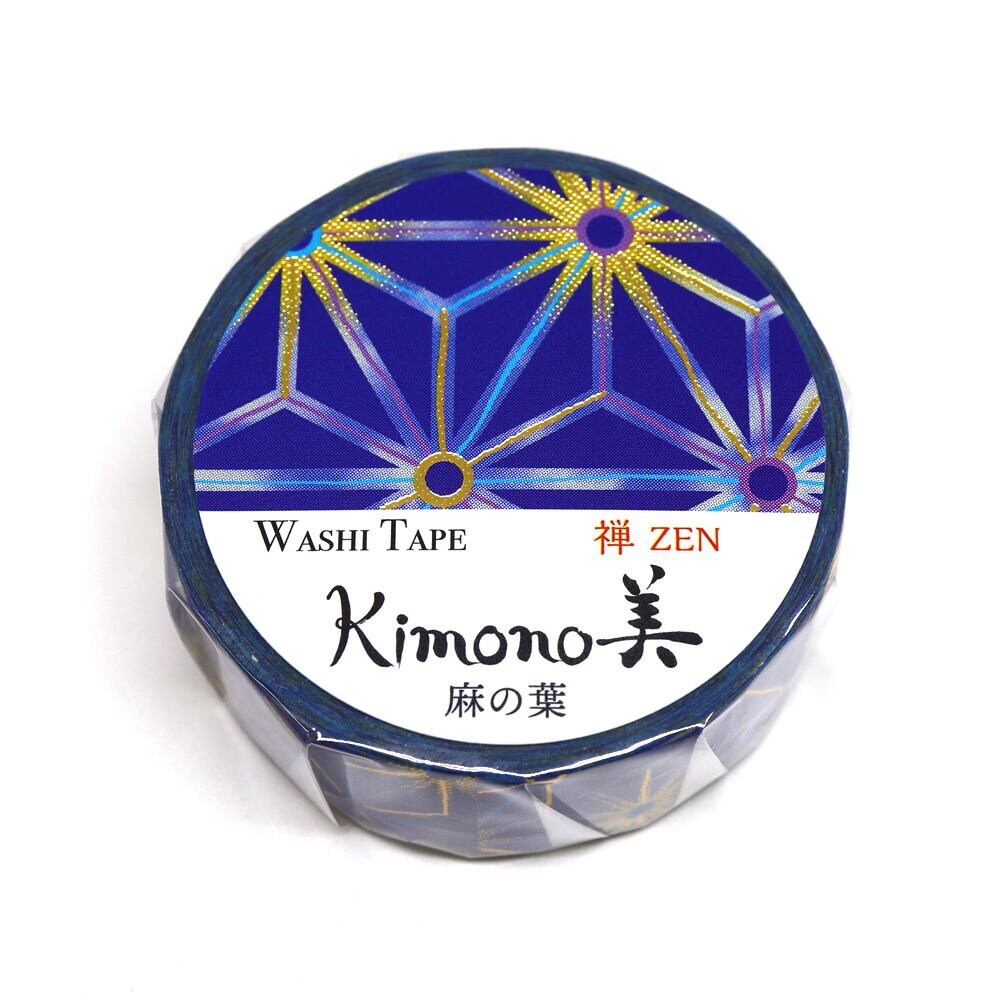 Kimono Zen Series Gold Foil Washi Tape GR-3029 Hemp Leaf