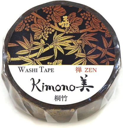 Kimono Zen Series Gold Foil Washi Tape GR-3057 Paulownia bamboo
