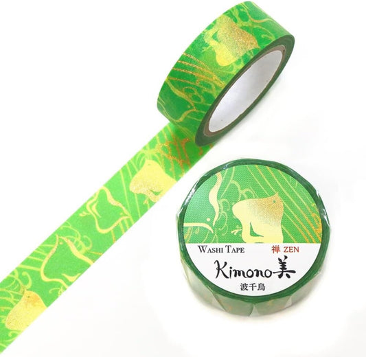 Kimono Zen Series Gold Foil Washi Tape GR-3059 Wave Chidori