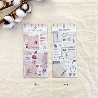 Libre Collage Series Gold Foil Sticker - Ivory