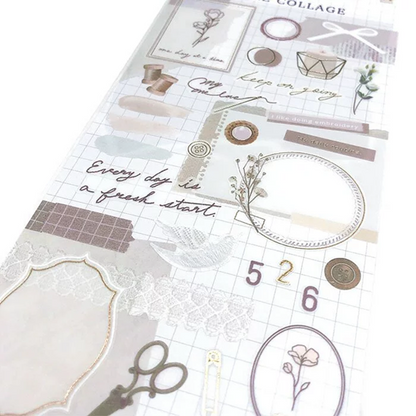 Libre Collage Series Gold Foil Sticker - Ivory
