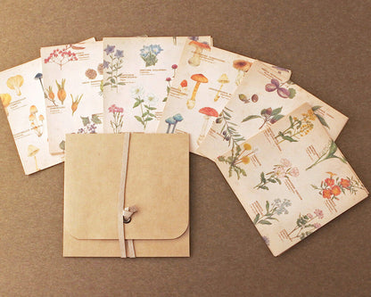 Retronome Series Memo Paper Set - Art Book of Wildflowers, Tree Fruits & Mushrooms
