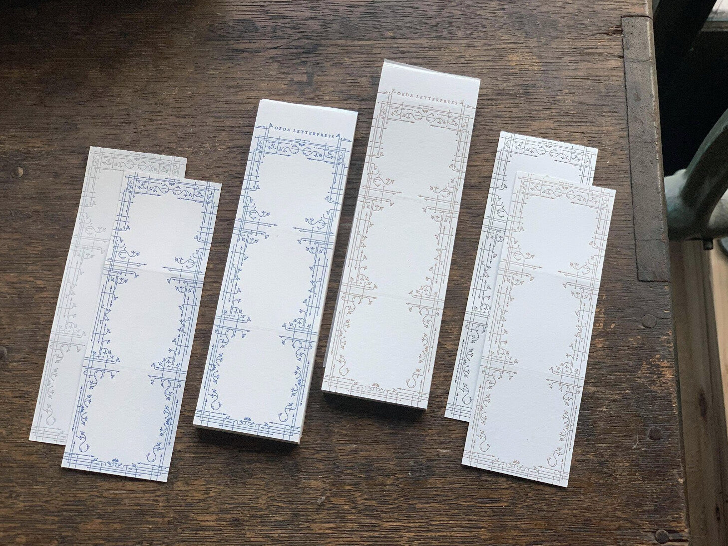 OEDA LETTERPRESS - 3 Pattern Letterpress Label Book - Classic - Royal Blue & Silver / Bronze & Black