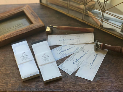 OEDA LETTERPRESS - 3 Pattern Letterpress Label Book - Classic - Royal Blue & Silver / Bronze & Black