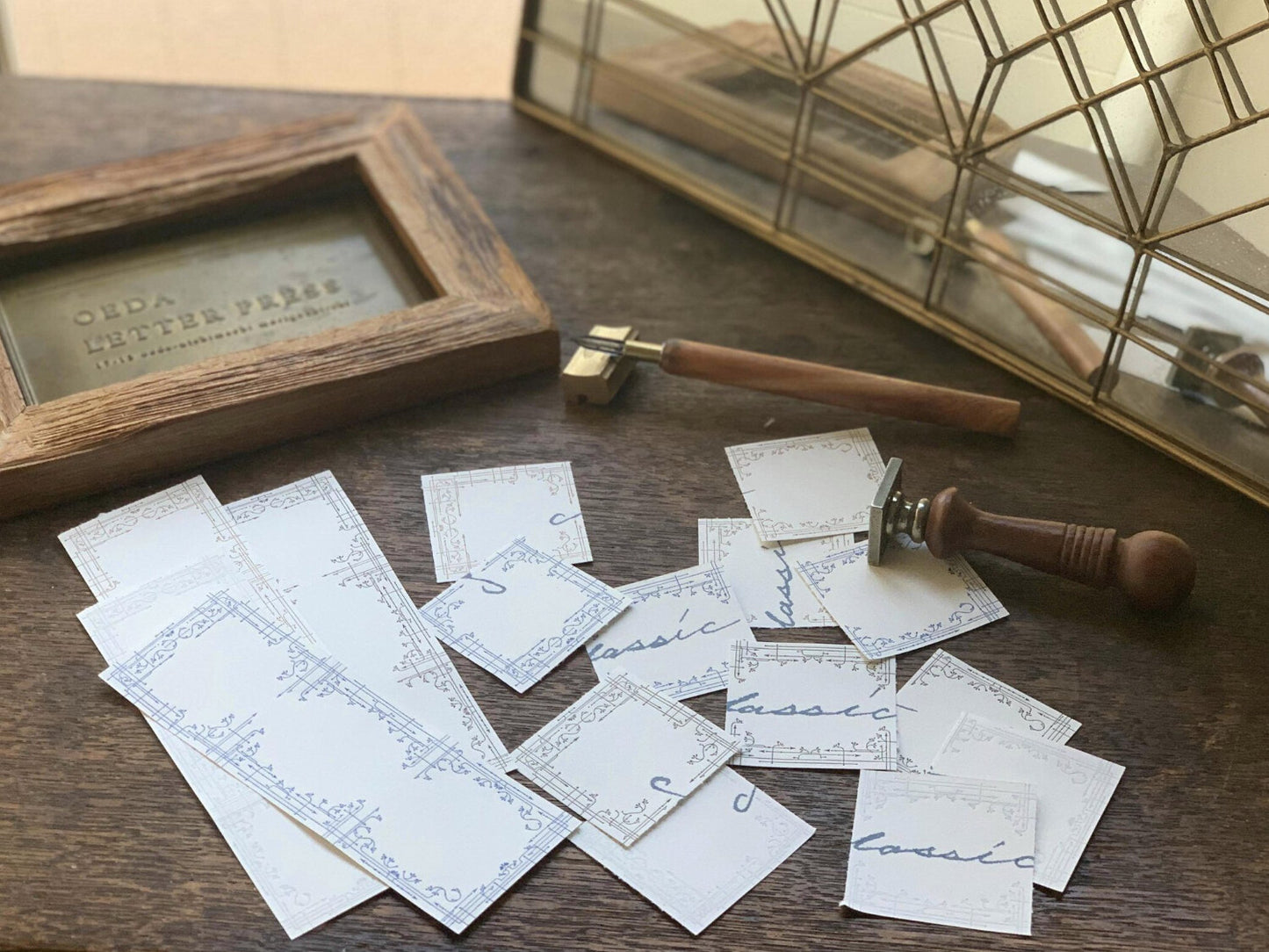 OEDA LETTERPRESS - 3 Pattern Letterpress Label Book - Classic - Royal Blue & Silver / Bronze & Black