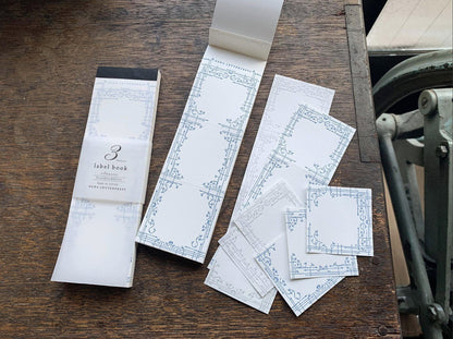 OEDA LETTERPRESS - 3 Pattern Letterpress Label Book - Classic - Royal Blue & Silver