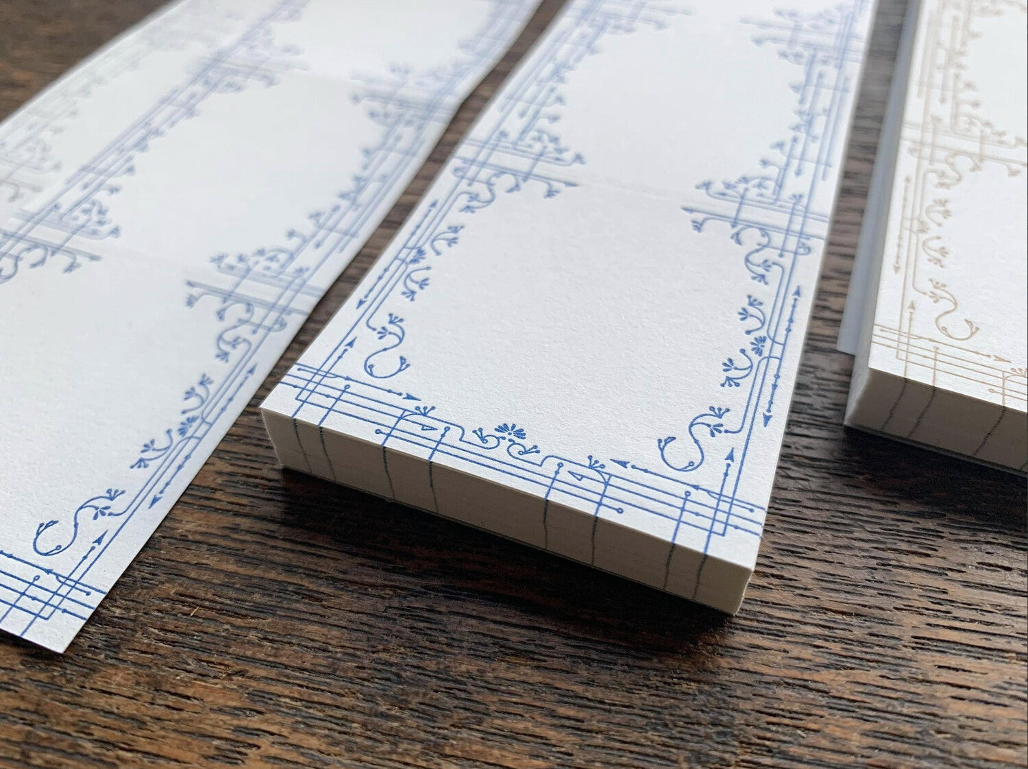 OEDA LETTERPRESS - 3 Pattern Letterpress Label Book - Classic - Royal Blue & Silver / Bronze & Black