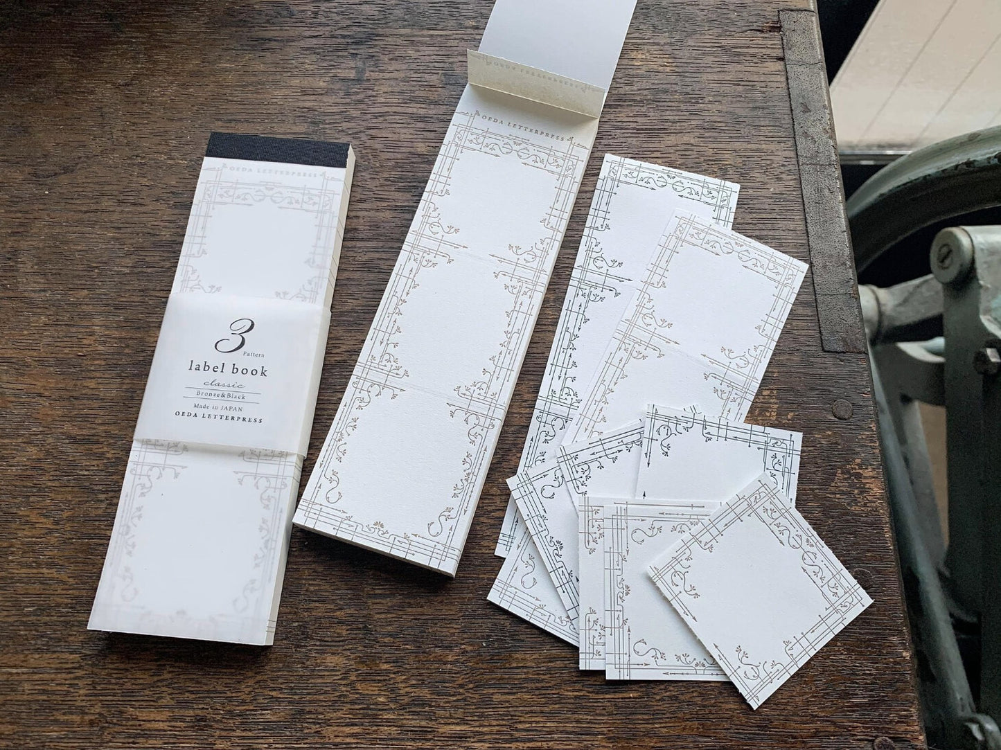OEDA LETTERPRESS - 3 Pattern Letterpress Label Book - Classic - Bronze & Black