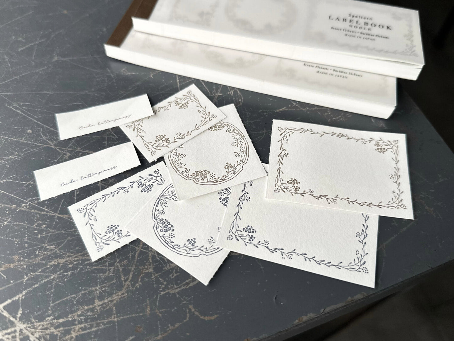 3 Pattern Letterpress Label Book - Noble (New)