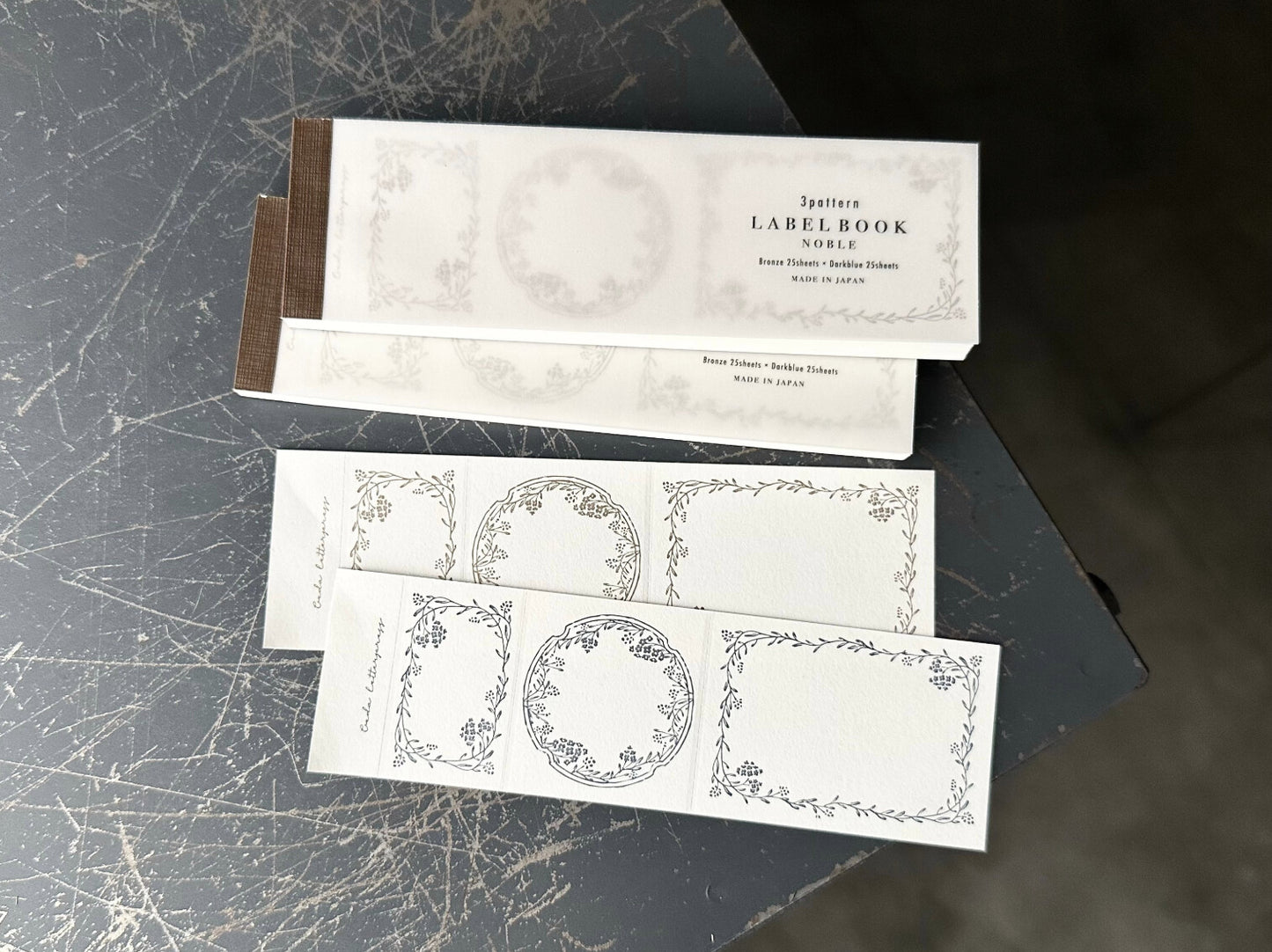 3 Pattern Letterpress Label Book - Noble (New)