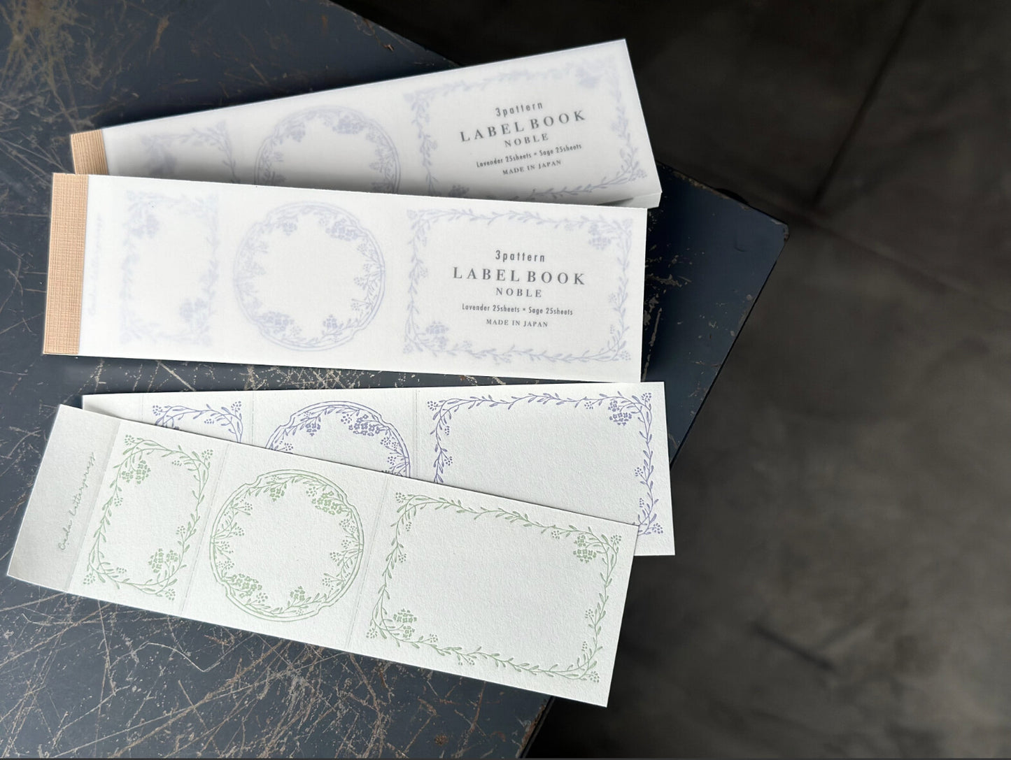 3 Pattern Letterpress Label Book - Noble (New)