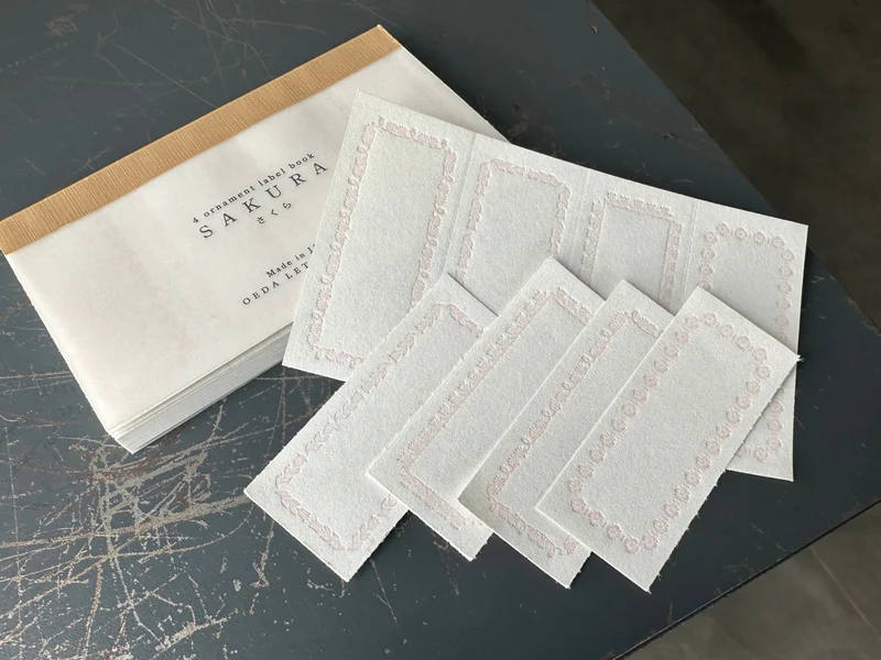 OEDA LETTERPRESS - 4 Ornament Label Book - Limited Edition Color - Sakura