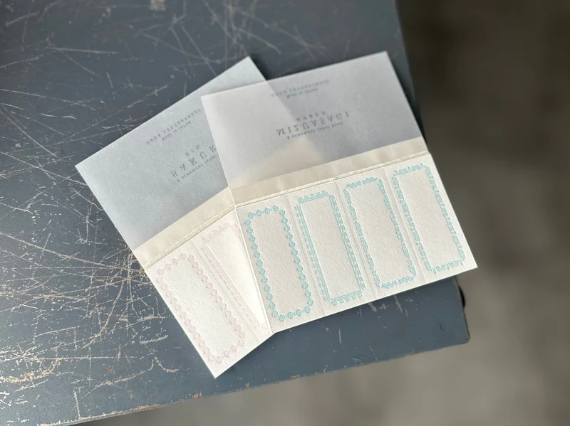 OEDA LETTERPRESS - 4 Ornament Label Book - Limited Edition Color - Sakura / Mizuasagi 