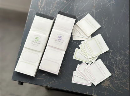OEDA LETTERPRESS - 5 Frame Label Book - Limited Edition Color - Purple & Beige / Light Green & Beige