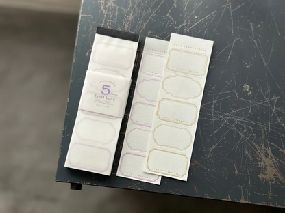 OEDA LETTERPRESS - 5 Frame Label Book - Limited Edition Color - Purple & Beige