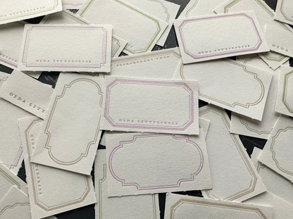 OEDA LETTERPRESS - 5 Frame Label Book - Limited Edition Color - Purple & Beige / Light Green & Beige