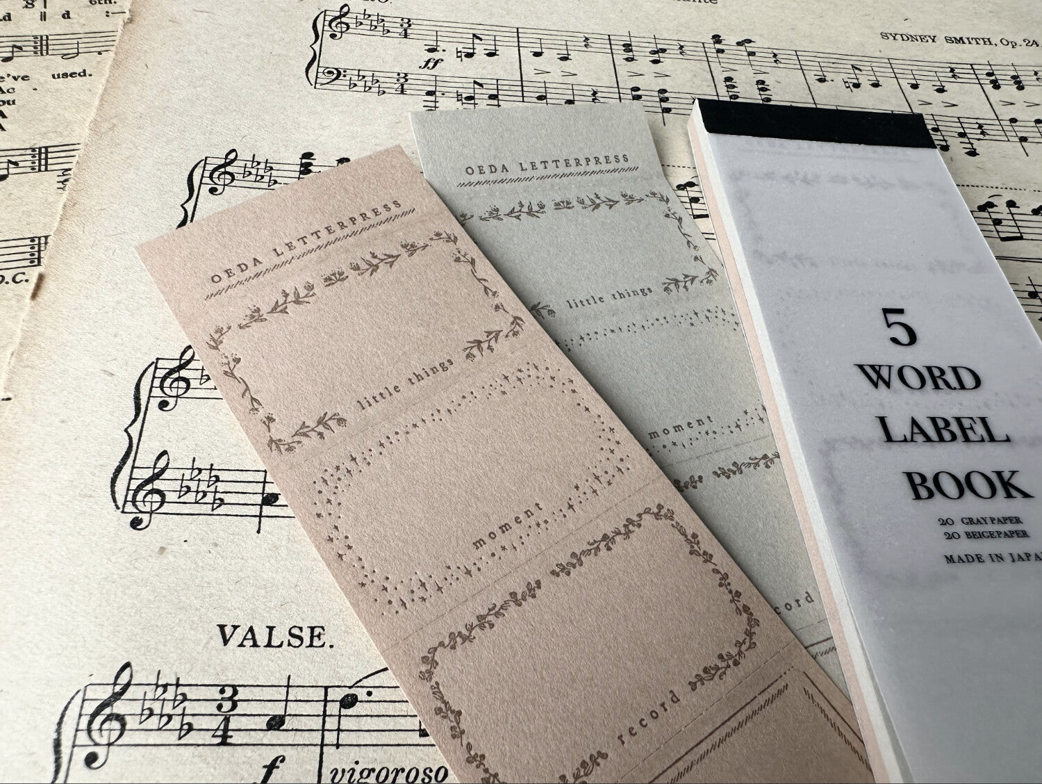 OEDA LETTERPRESS - 5 Word Label Book