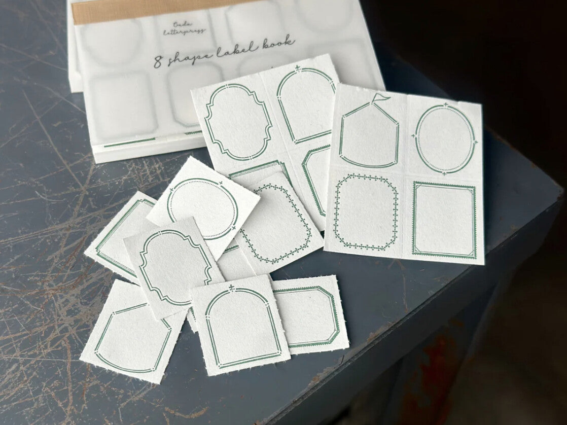 8 Shape Letterpress Label Book