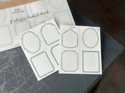 8 Shape Letterpress Label Book