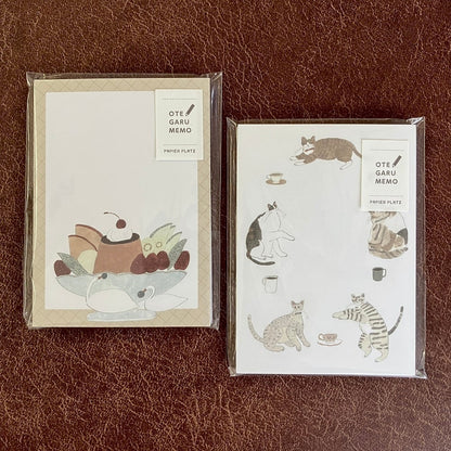 Swan and Dessert / Lots of Cats Animal Memo Pad / Notepad