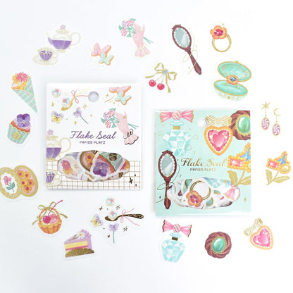 Gold Foil Flake Sticker Series designed by  A・La・Cal-do - Fleur et Sweets - Le Jardin / Jewelry