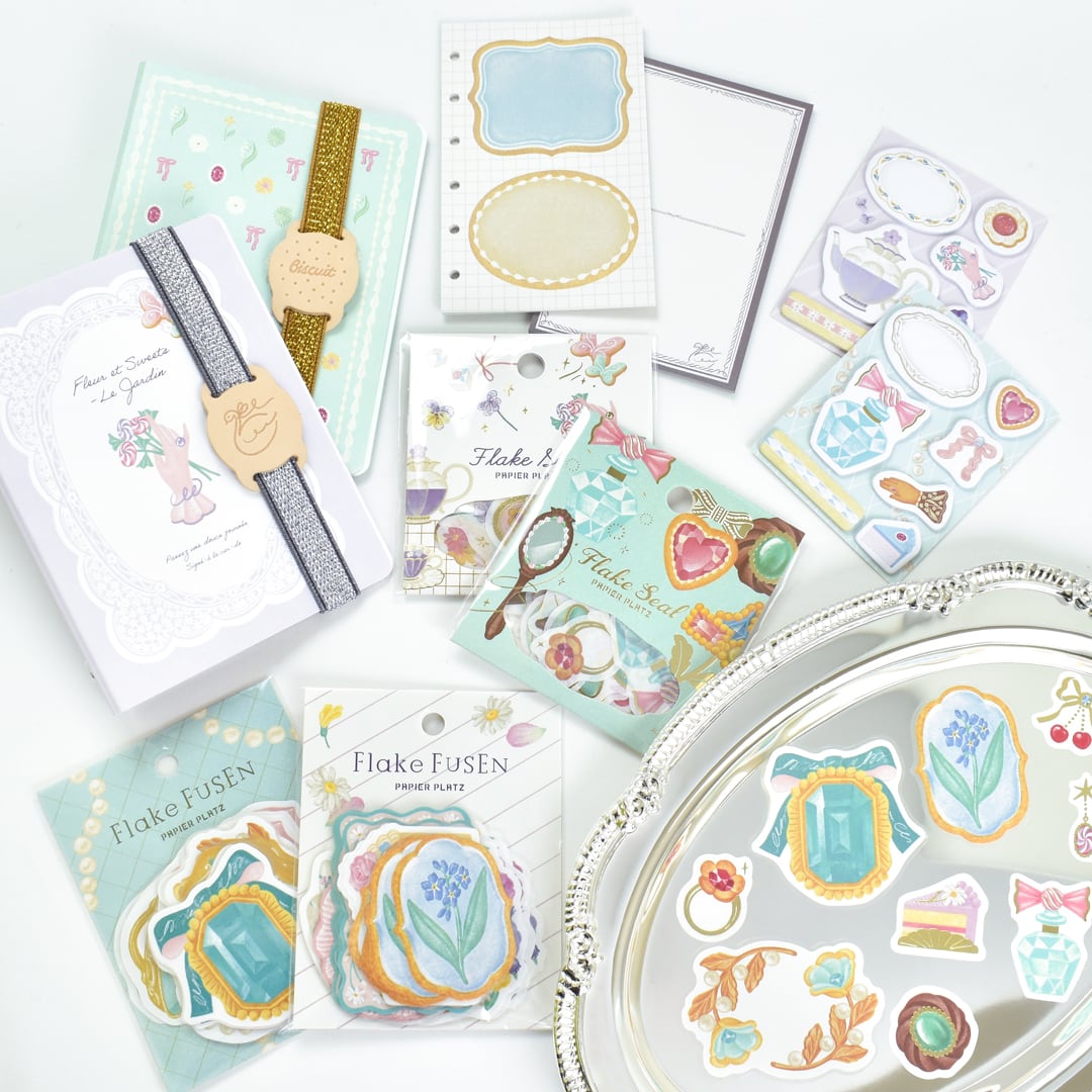 Gold Foil Flake Sticker Series designed by  A・La・Cal-do - Fleur et Sweets - Le Jardin / Jewelry