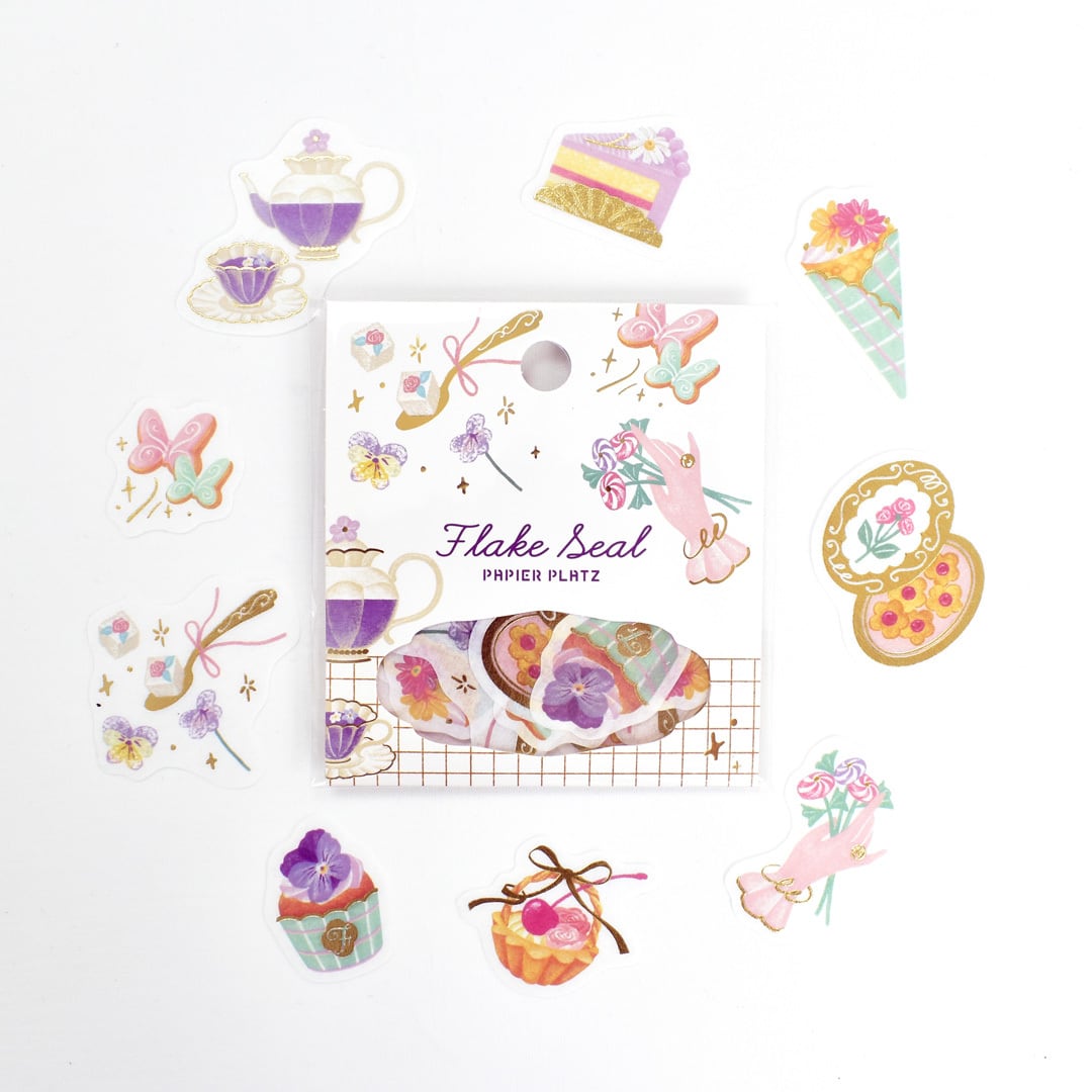 Gold Foil Flake Sticker Series designed by  A・La・Cal-do - Fleur et Sweets - Le Jardin / Jewelry