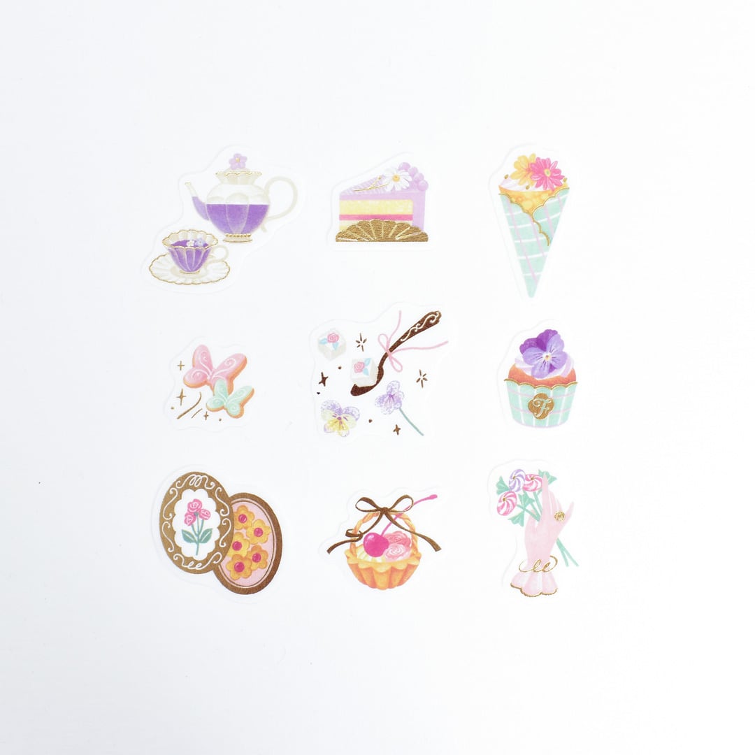Gold Foil Flake Sticker Series designed by  A・La・Cal-do - Fleur et Sweets - Le Jardin / Jewelry