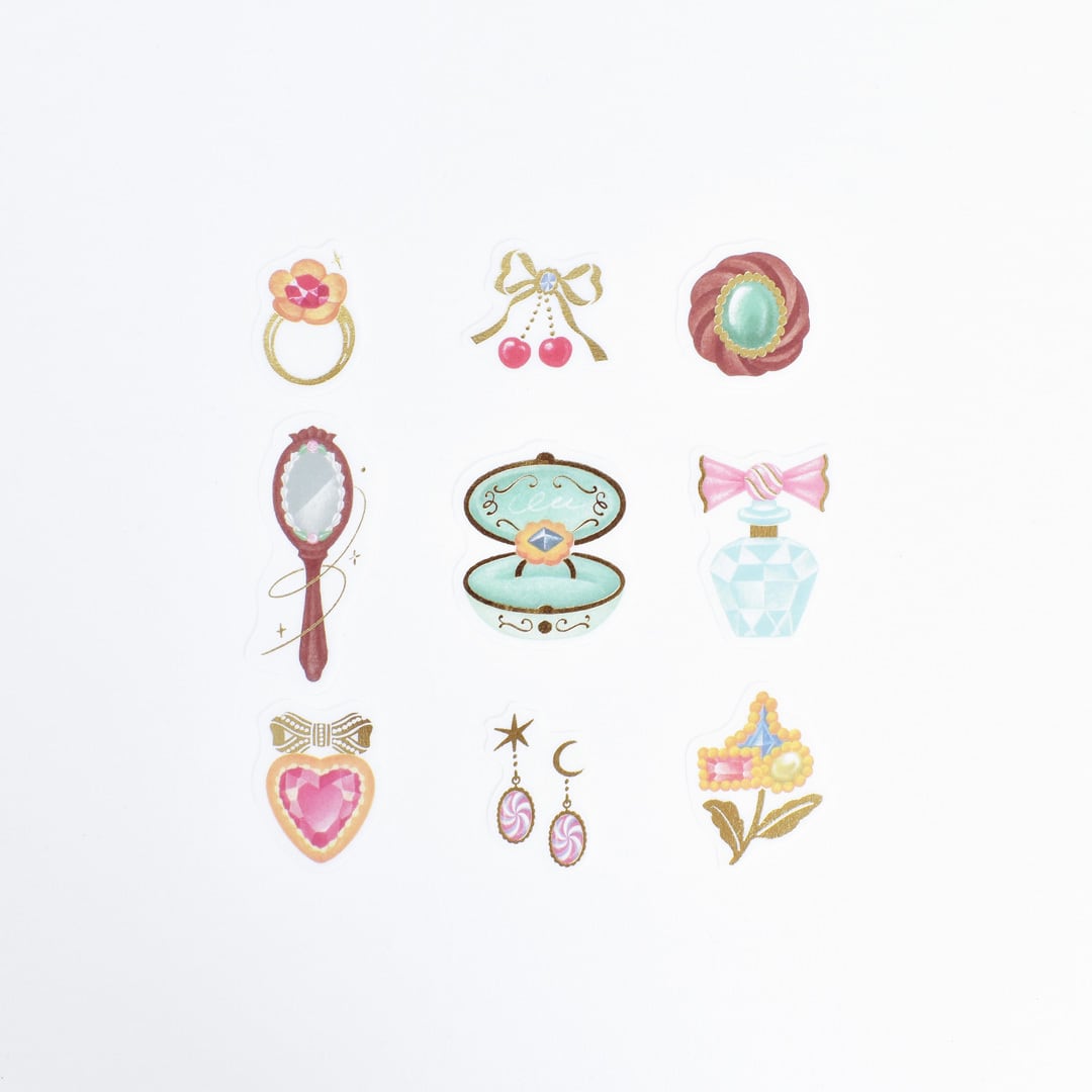 Gold Foil Flake Sticker Series designed by  A・La・Cal-do - Fleur et Sweets - Le Jardin / Jewelry