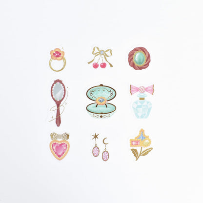 Gold Foil Flake Sticker Series designed by  A・La・Cal-do - Fleur et Sweets - Le Jardin / Jewelry