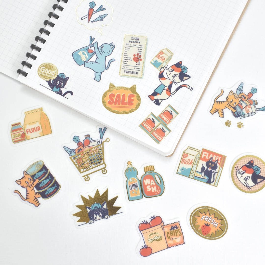 Gold Foil Flake Sticker Series designed by Obi-Wan - NyanNyan Mart —Sale Day— / —Weekday—