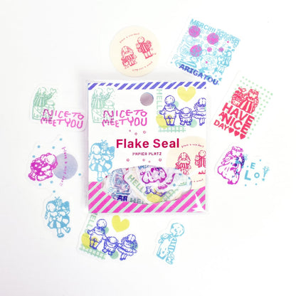 Flake Sticker Series designed by PEPIN - HELLO, BEAR! / HAVE A NICE DAY!
