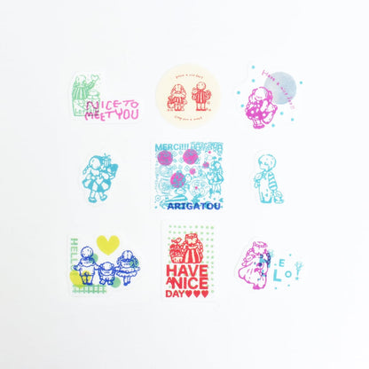 Flake Sticker Series designed by PEPIN - HELLO, BEAR! / HAVE A NICE DAY!