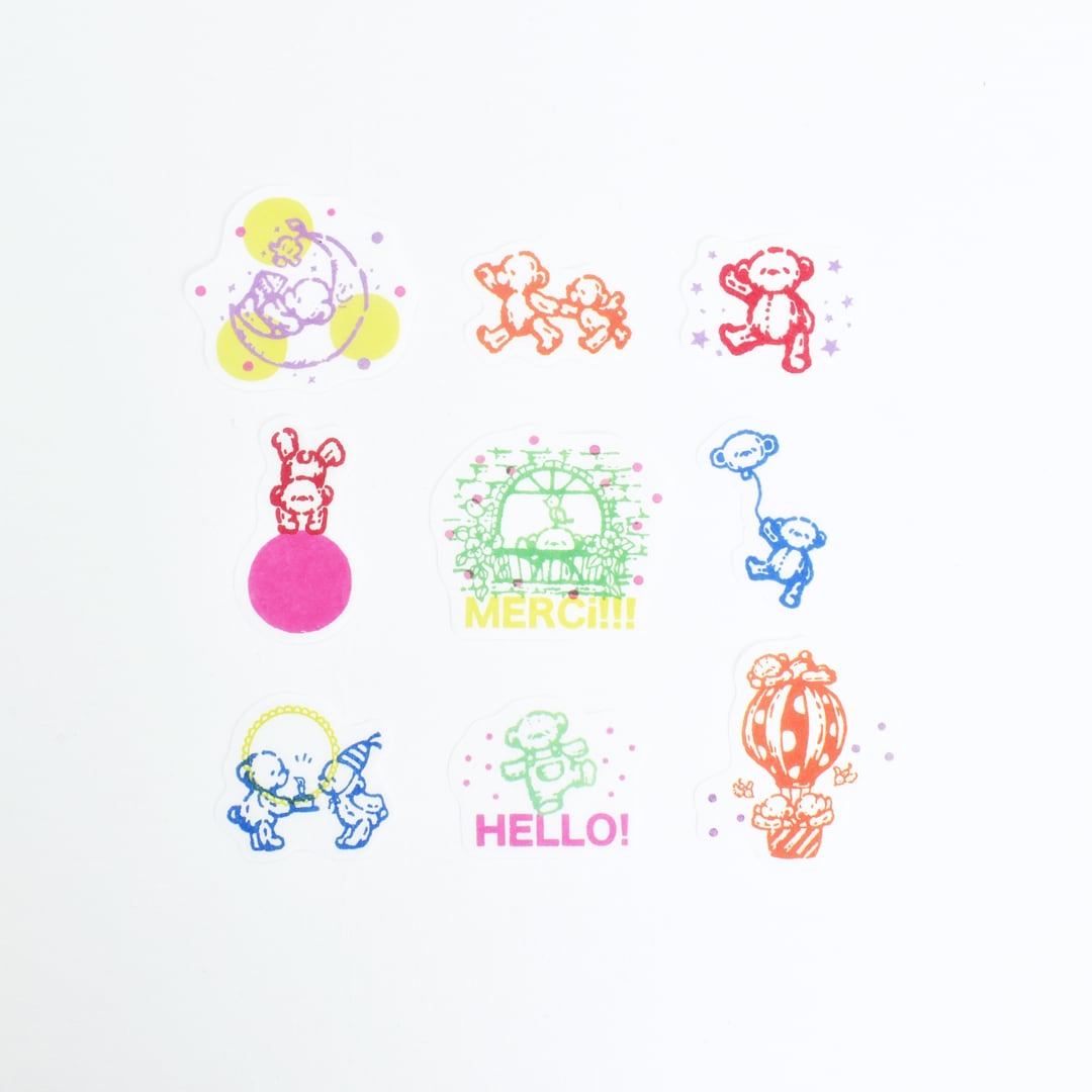 Flake Sticker Series designed by PEPIN - HELLO, BEAR! / HAVE A NICE DAY!