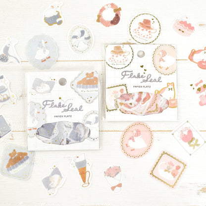 Gold Foil Flake Sticker Series designed by Tobimatsu Shoichiro - Blue Favorite / Pink Favorite
