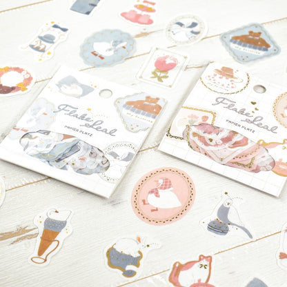 Gold Foil Flake Sticker Series designed by Tobimatsu Shoichiro - Blue Favorite / Pink Favorite