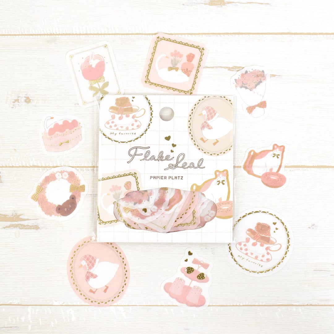 Gold Foil Flake Sticker Series designed by Tobimatsu Shoichiro - Blue Favorite / Pink Favorite