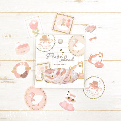 Gold Foil Flake Sticker Series designed by Tobimatsu Shoichiro - Blue Favorite / Pink Favorite