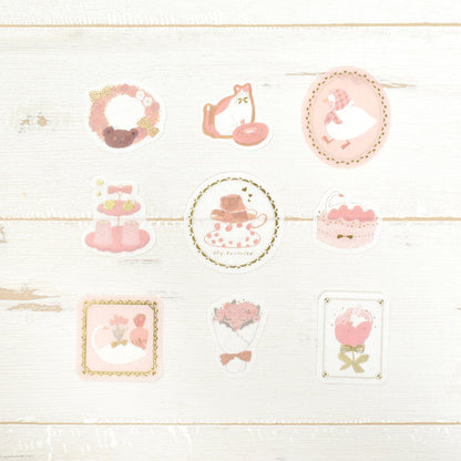 Gold Foil Flake Sticker Series designed by Tobimatsu Shoichiro - Blue Favorite / Pink Favorite