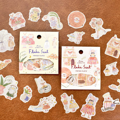 Gold Foil Flake Sticker Series designed by Wakairie